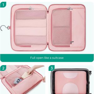 Hanging Travel Packing Cubes, 6 Set Large Travel Cubes for Women Cruise Ship Essentials, Suitcase Organizers