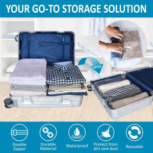 Compression Bags for Travel – Travel Essentials – 24 Pack Space Saver Bags – No Vacuum Needed – Compression Packing Bags for Cruise Accessories